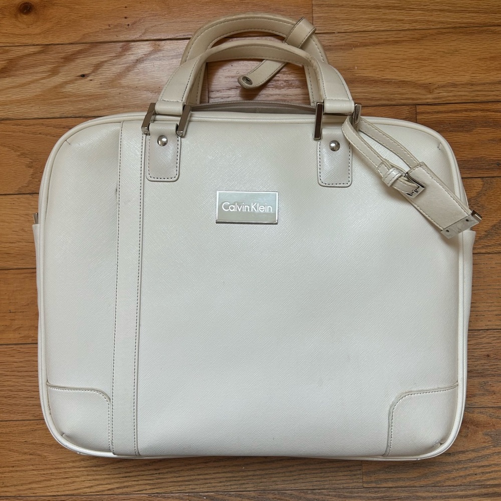 Calvin Klein White Laptop Bag